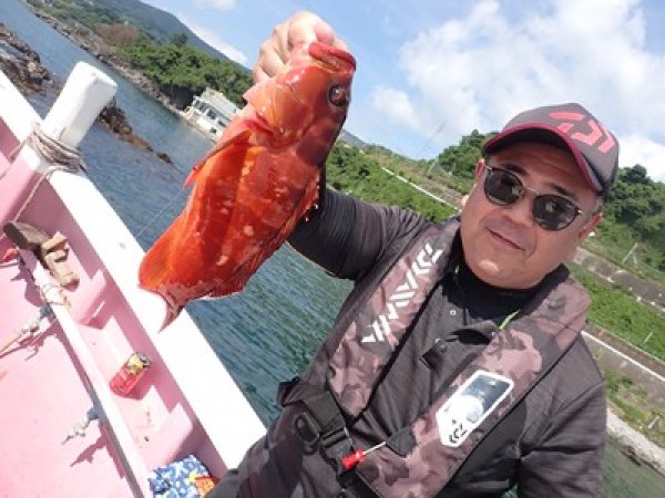 磯カサゴと中深場の根魚五目で。カサゴアタリ良好。他、オオメハタ、ユメカサゴ、ツボダイ、キンメも。サムネイル